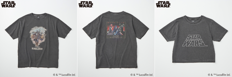 スター・ウォーズマンダロリアン半袖Tシャツ（3,278円）、スター・ウォーズダークサイドピグメントTシャツ（3,278円）、スター・ウォーズレディスラインストーン半袖Tシャツ（2,838円）
