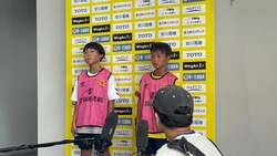 サッカー選手体験の様子