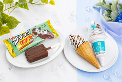 「ブラックサンダー チョコミントアイス」「セブンプレミアム ワッフルコーン チョコミント」