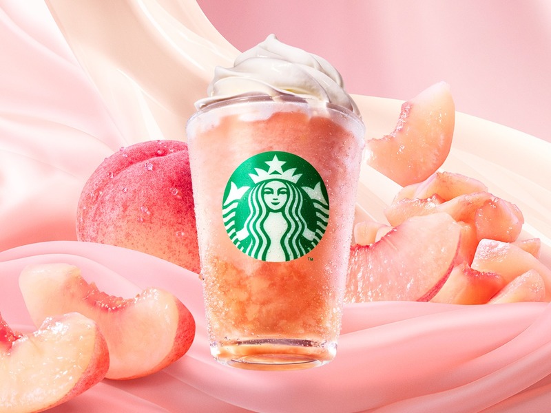スターバックス「ピーチ & ピーチミルク フラペチーノ（R）」