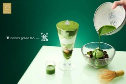 nana's green tea「プレミアム抹茶パフェ」（左）／「冷やし抹茶ぜんざい」（右）