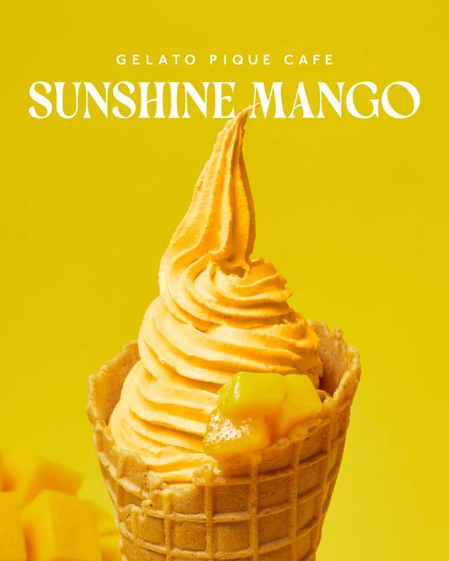 gelato pique cafe「マンゴーソフトクリーム（SUNSHINE MANGOフェア」