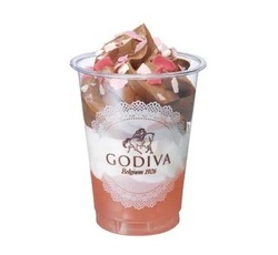 ゴディバ「白桃 ダークチョコレート ソフトクリーム」