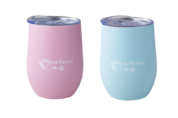 ピンクとブルーのオリジナルステンレスタンブラー（350ml）
