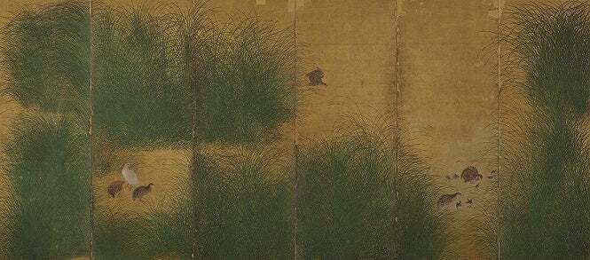 重要文化財 《秋草鶉図屏風（右隻）》 名古屋市博物館蔵