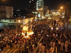 杭全神社 夏祭（九町合同曳行の様子）