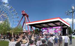 「富士急ハイランドに新ステージ「Q-STAGE」誕生！　巨大ビジョンでインベーダーも」の写真