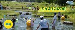 「清流の池でニジマスのつかみ取り＆水上アスレチックを体験！長野・安曇野で涼む夏休み」の写真