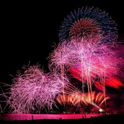 千葉の海辺を満開の花火が彩ります