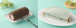 ミニストップ「パキパキ食感のチョコミントロール」「チョコミントのサンドケーキ」