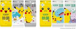 スコッティ「ウェットティシュー 除菌 アルコール」（左）「除菌 ノンアルコール」（右） （C）Pokemon. （C）Nintendo/Creatures Inc./GAME FREAK inc.