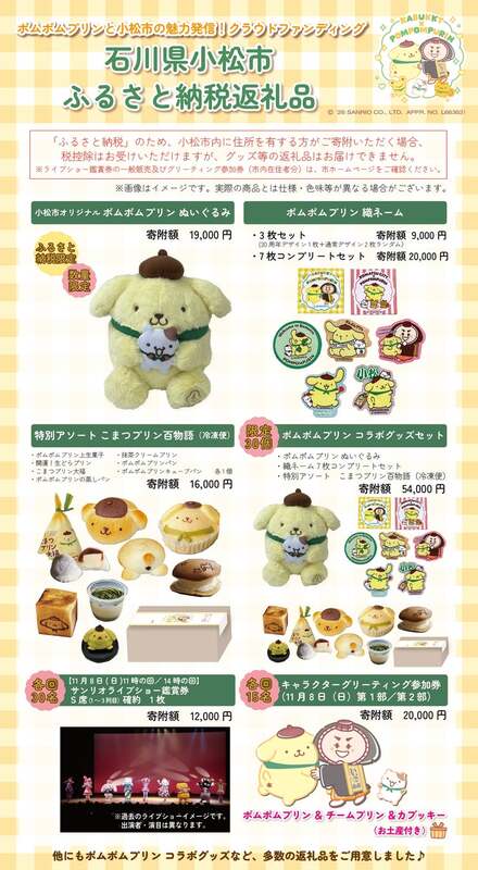 小松市 クラウドファンディングの返礼品イメージ （C）2026 SANRIO CO., LTD.