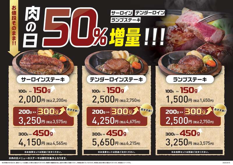 鶴見店 肉の日メニュー