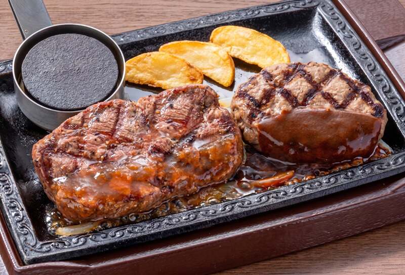 みすじステーキ約150gと超粗びきステーキバーグのセット