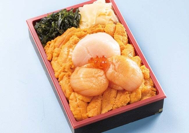 紫雲丹＆帆立生＆漬け食べ比べ弁当（1折）4,320円〈各日30点限り〉