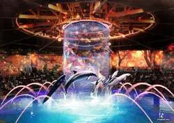 「水族館が紅葉に包まれる！イルカショー席確約プランで子連れも快適　アクアパーク品川」の写真