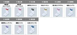 「47都道府県別ラインソックス」＜中部＞