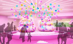 「うんこミュージアム」を象徴する「ウンコ・ボルケーノ」がYOKOHAMA BAYだけの特別仕様「うんこLOVEボルケーノ」としてパワーアップ