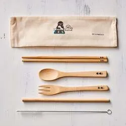 天然竹を使ったカトラリー5点セット