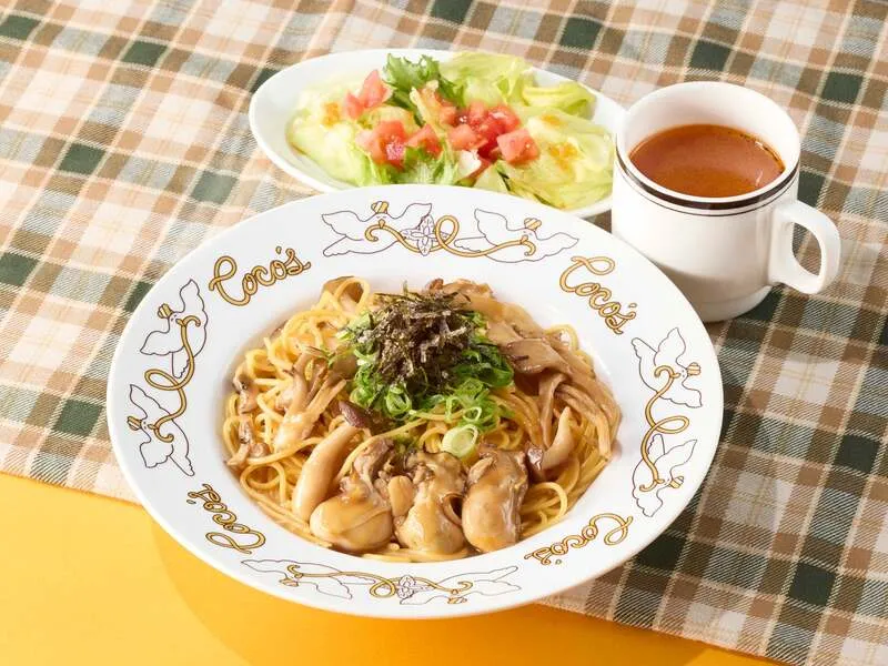 牡蠣ときのこのバター醤油パスタランチ