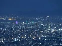 高安山駅にある展望台からの夜景