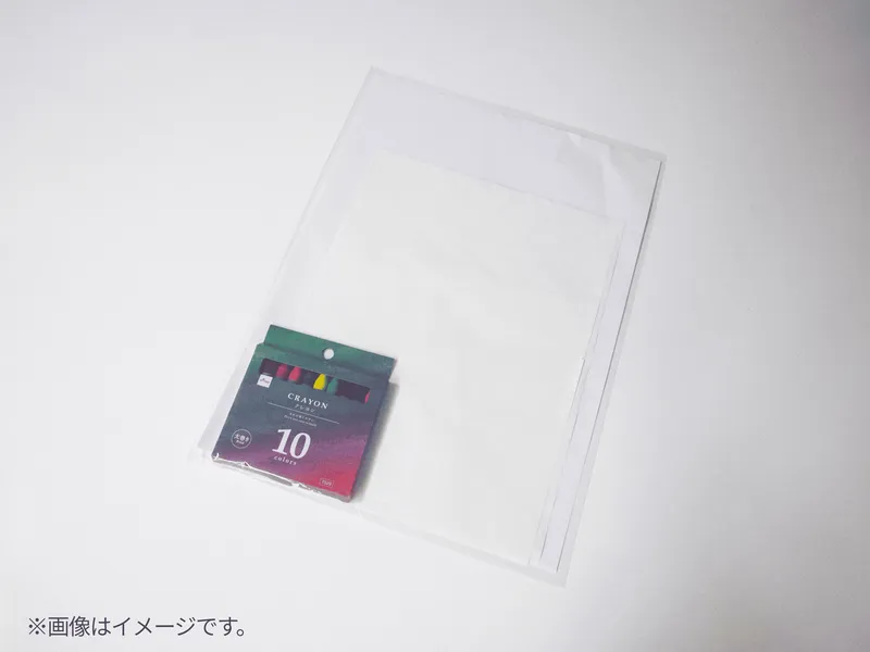 キットに付属のお絵描き用和紙とクレヨン
