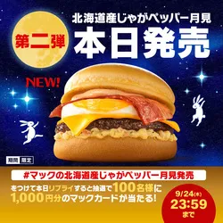 「マックの月見に新作！北海道産ポテト×ペッパーの「じゃがペッパー月見」が9/24発売」の写真