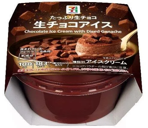 生チョコブロックを敷き詰めた濃厚なカップアイス