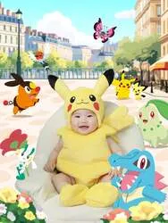 「ポケモン30周年プリントがスタジオアリスでもらえる　歴代の“旅立ちの3匹”が集合！」の写真