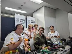 2026年9月に開催されたジャイアンツ戦での解説ラジオの収録の様子