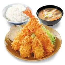 かつや「牡蠣と大海老の海鮮フライ定食」