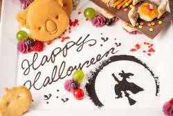 澁谷料理長によるチョコペン実演とハロウィンプレート（イメージ）