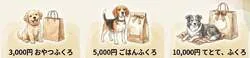 「てとて、」シリーズ KEN's TABLE 限定セット おやつふくろ3,000円、ごはんふくろ5,000円、てとて、ふくろ10,000円