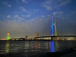 田尻漁港周辺の夜景