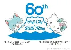富士市オリジナルデザインのハローキティとさもにゃんのコラボデザイン