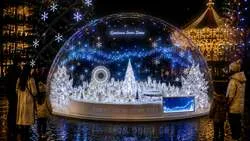 「シナモロールの無料イルミネーションが東京ドームシティに登場　100万球超の雪の世界」の写真