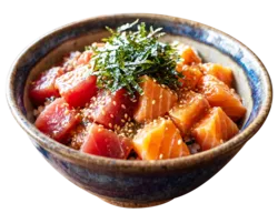 海鮮丼＆だし茶漬けセット マグロとサーモン（1,000円）