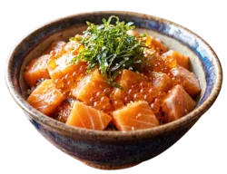 海鮮丼＆だし茶漬けセット サーモンとイクラ（1,680円）