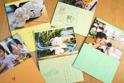 撮影した写真をプリントして「写真絵日記」に