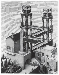 《滝》1961年　All M.C.Escher works(C)The M.C.Escher Company B.V.-Baarn-Holland. All rights reserved. www.mcescher.com