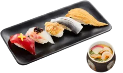 「ミナミマグロの上赤身も食べ放題！茶碗蒸し付き江戸前5貫プレートがかっぱ寿司に登場」の写真