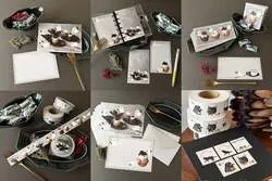 nemunoki paper itemのラベラーシール（おばけねこ）（1,320円）、レターセット（おばけねこ）（770円）