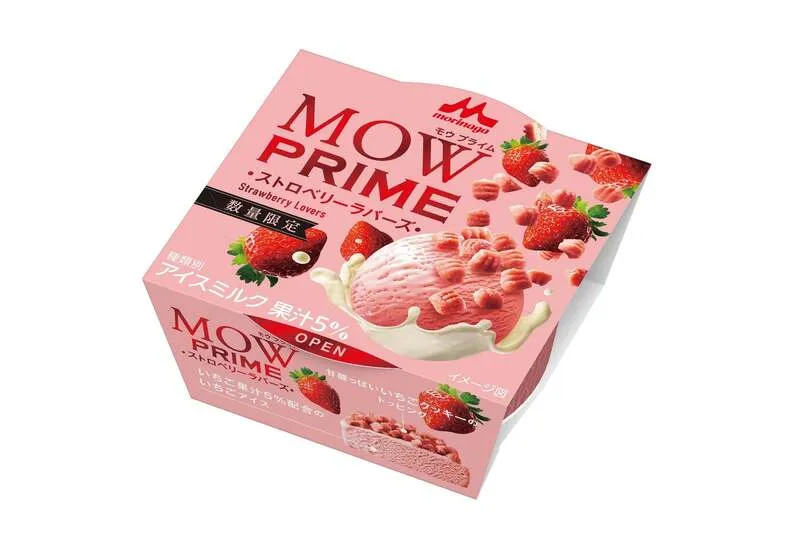 森永乳業「MOW PRIME（モウ プライム） ストロベリーラバーズ」