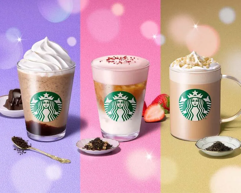 スターバックスのホリデーシーズンのティービバレッジ3種