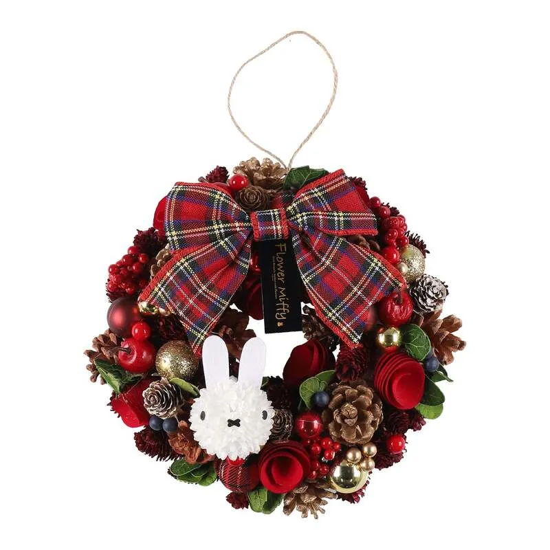 「Flower Miffy クリスマスリース ミッフィーマム チェックリボン」