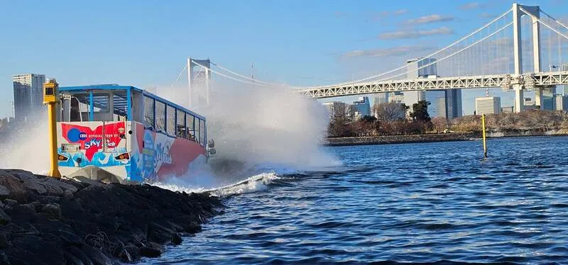 陸から東京湾へ進入するスカイダック