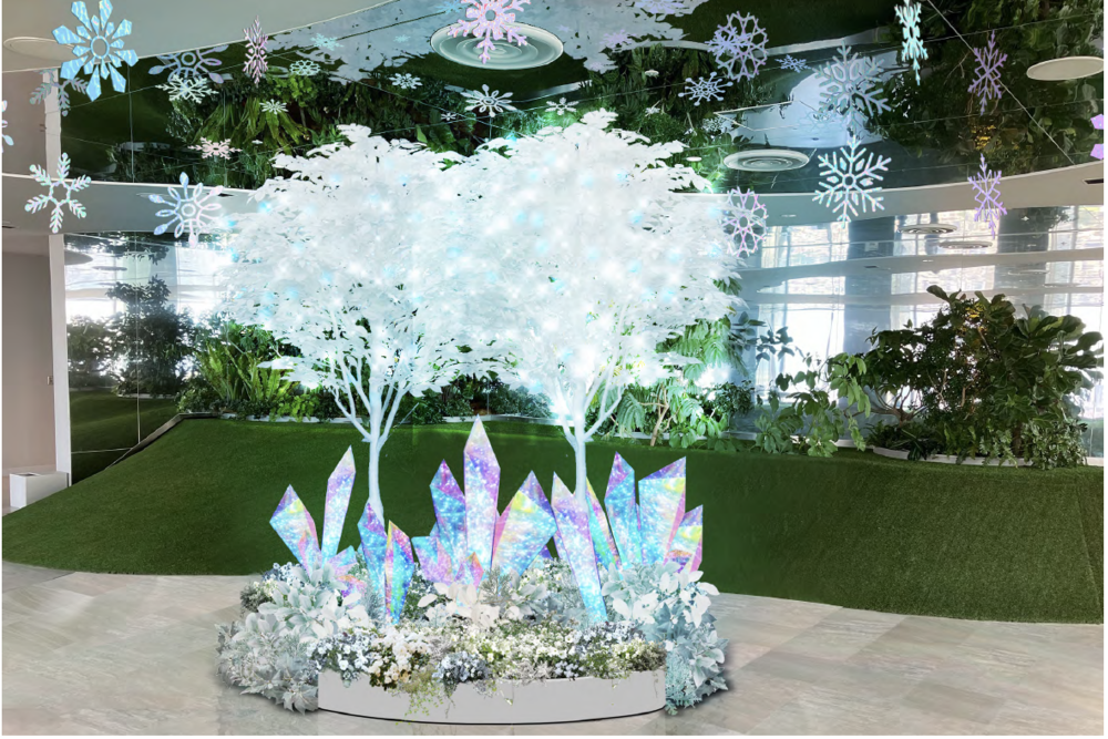 池袋「サンシャイン60展望台 てんぼうパーク」が銀世界に変身 屋内で冬