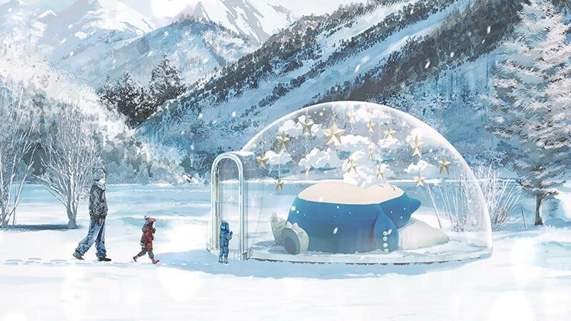 長野・鹿島槍スキー場でポケモンコラボイベント開催 カビゴンが眠る