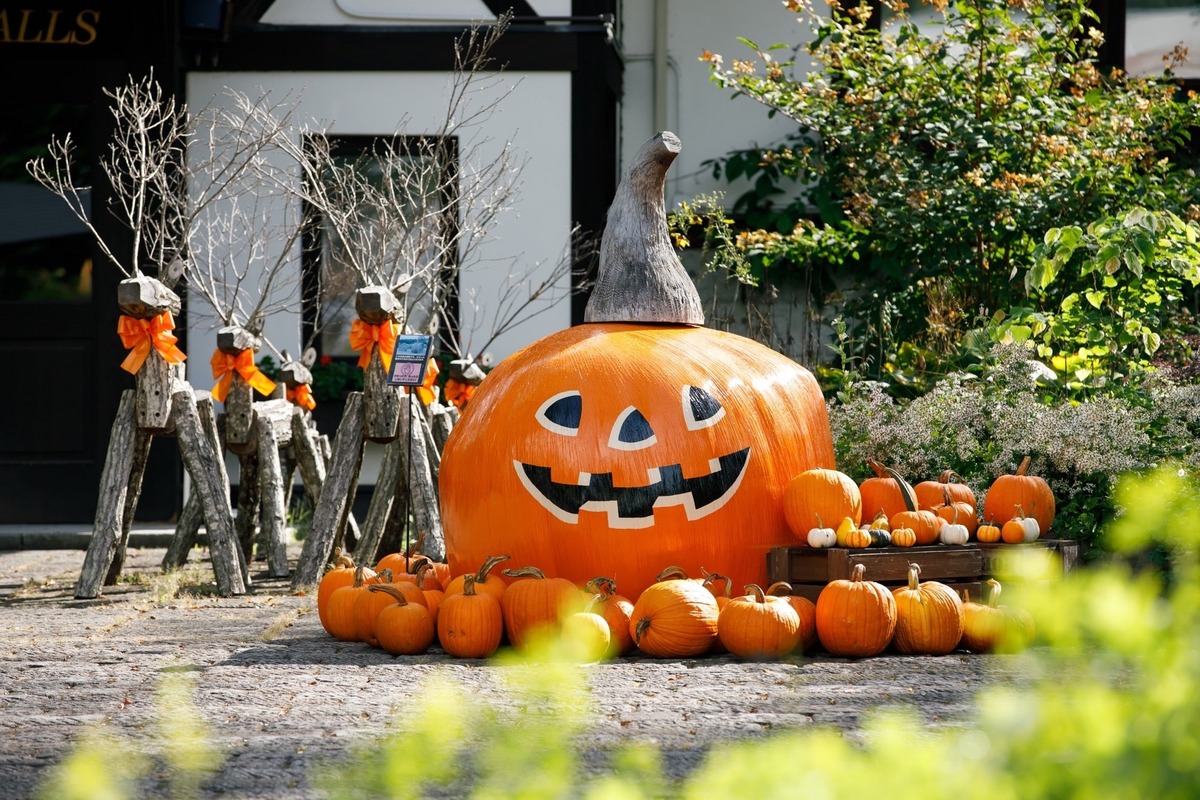 山梨県萌木の村で1000個のカボチャが彩るハロウィンパーティー 仮装で