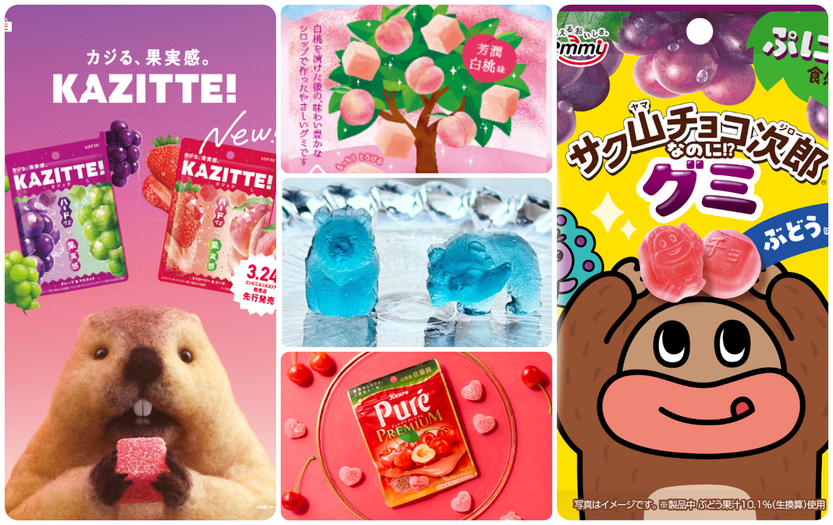 2026年3月】新作グミ8選！「鮭をくわえた木彫り熊」がグミに!?「デコ